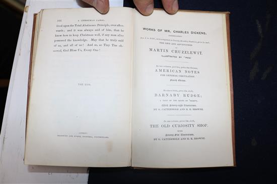 Dickens, Charles - A Christmas Carol, 1st edition, 8vo, Stave 1 on first page of text, frontispiece,